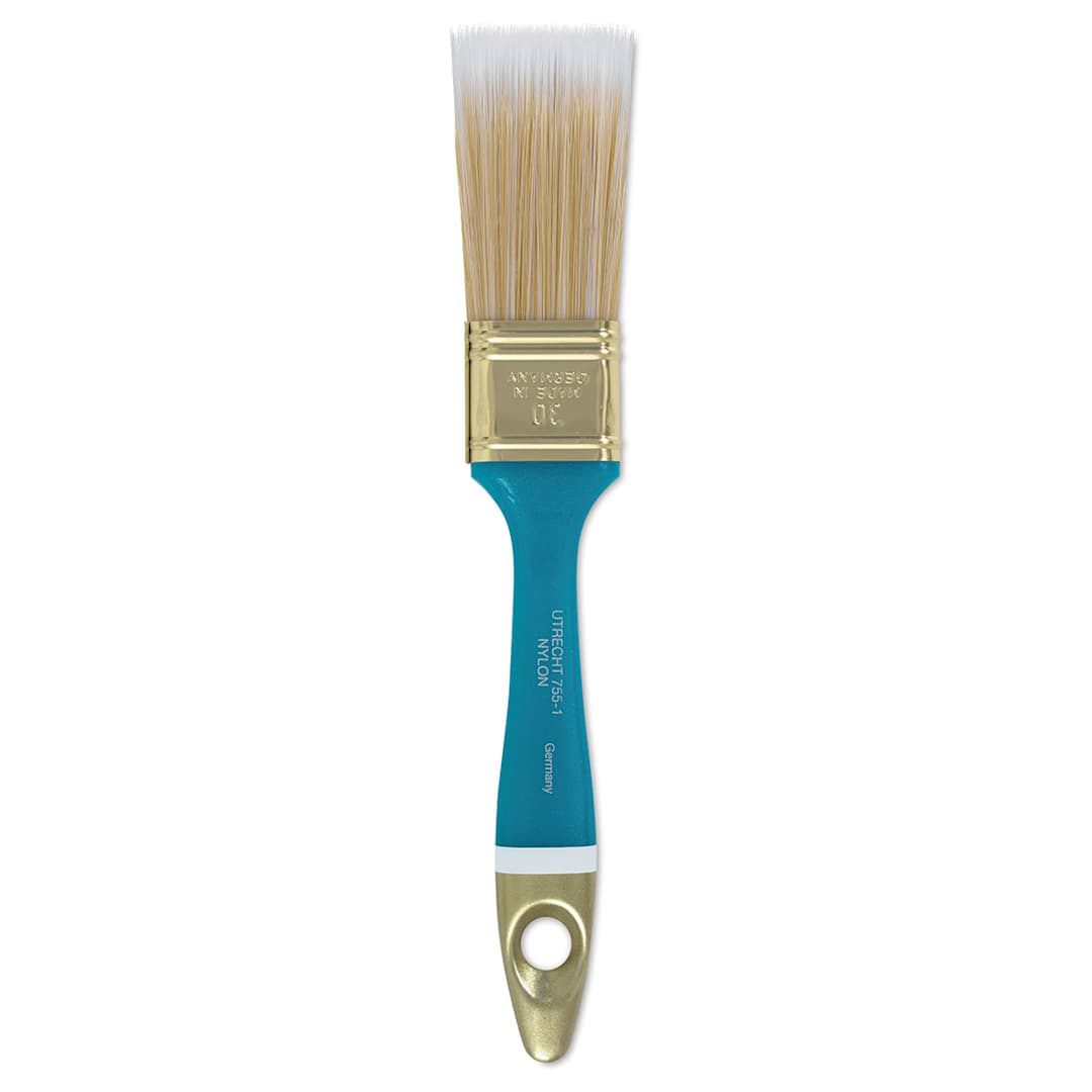 Open in modal - Utrecht Series 755 Nylon Gesso Brush - Size 30 Brush shown upright