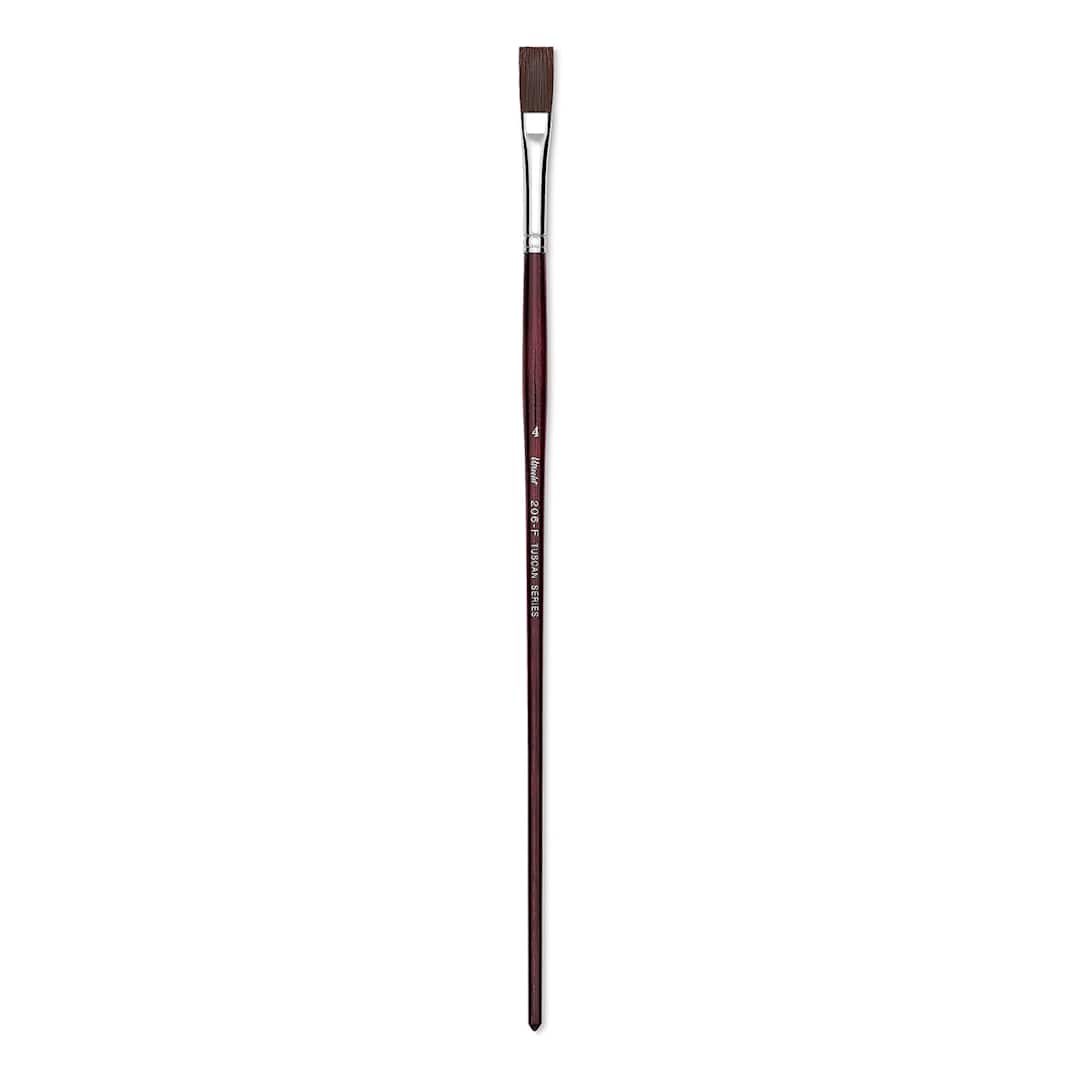 Open in modal - Utrecht Tuscan Synthetic Flat - Size 4, Long Handle