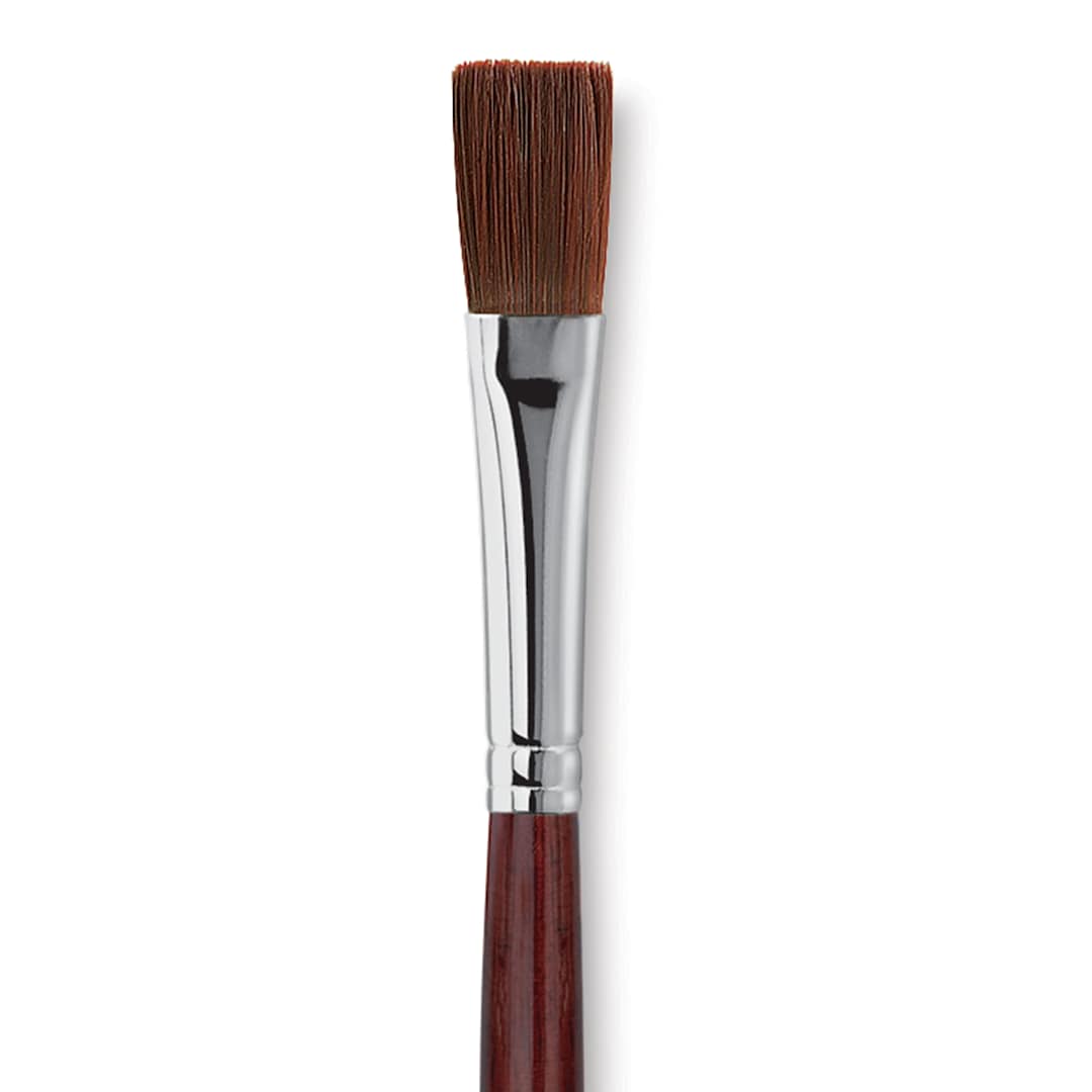 Open in modal - Utrecht Tuscan Synthetic Flat - Size 6, Long Handle