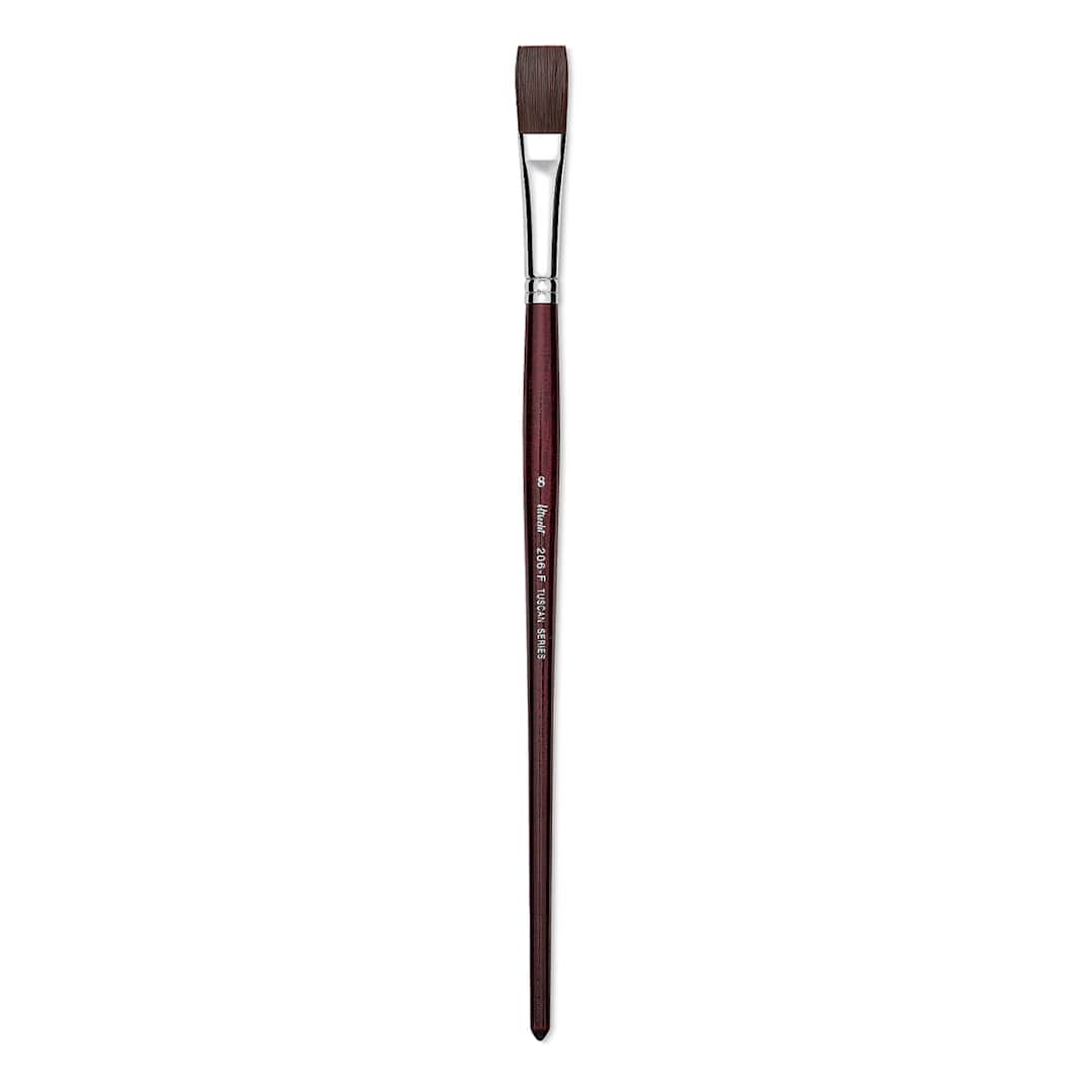Open in modal - Utrecht Tuscan Synthetic Flat - Size 8, Long Handle