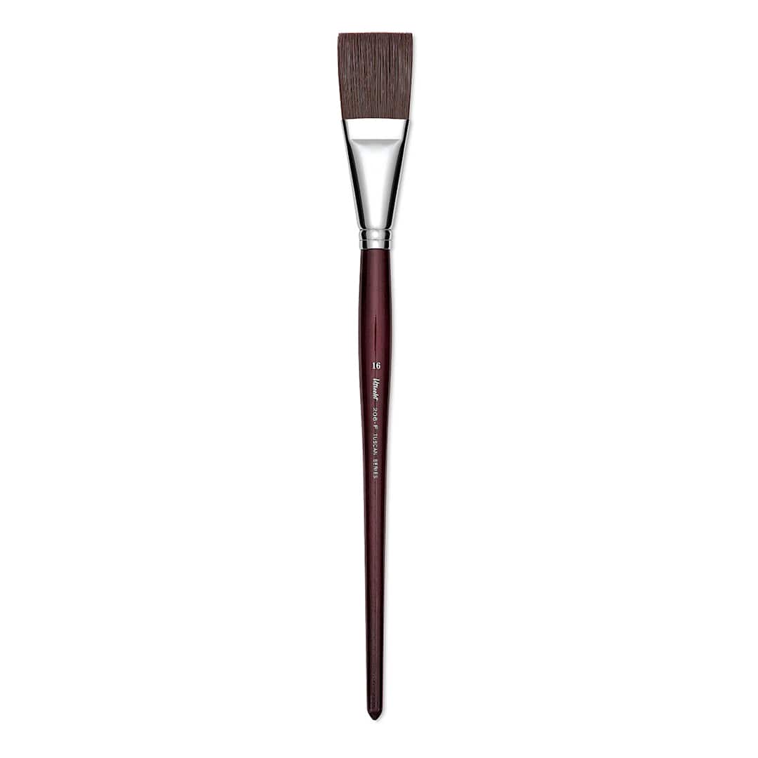 Open in modal - Utrecht Tuscan Synthetic Flat - Size 16, Long Handle