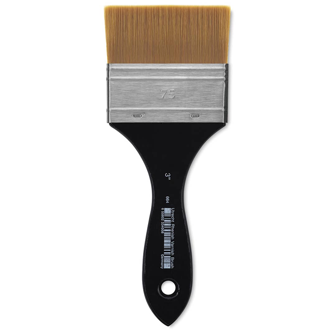 Open in modal - Utrecht Synthetic Varnish Brush - 3" brush shown upright