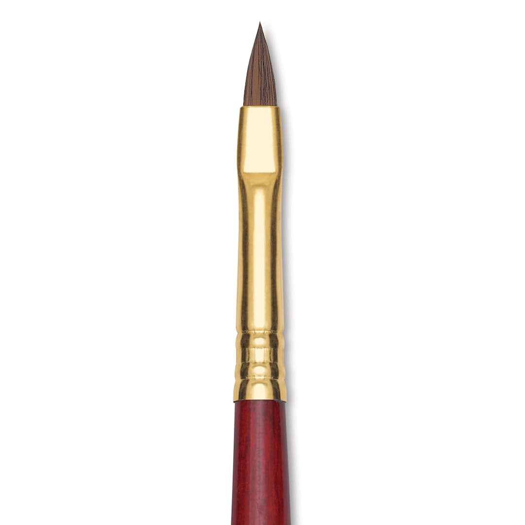 Open in modal - Blick Master Synthetic Kolinsky Brush - Short Handle, Filbert, Size 4, close-up