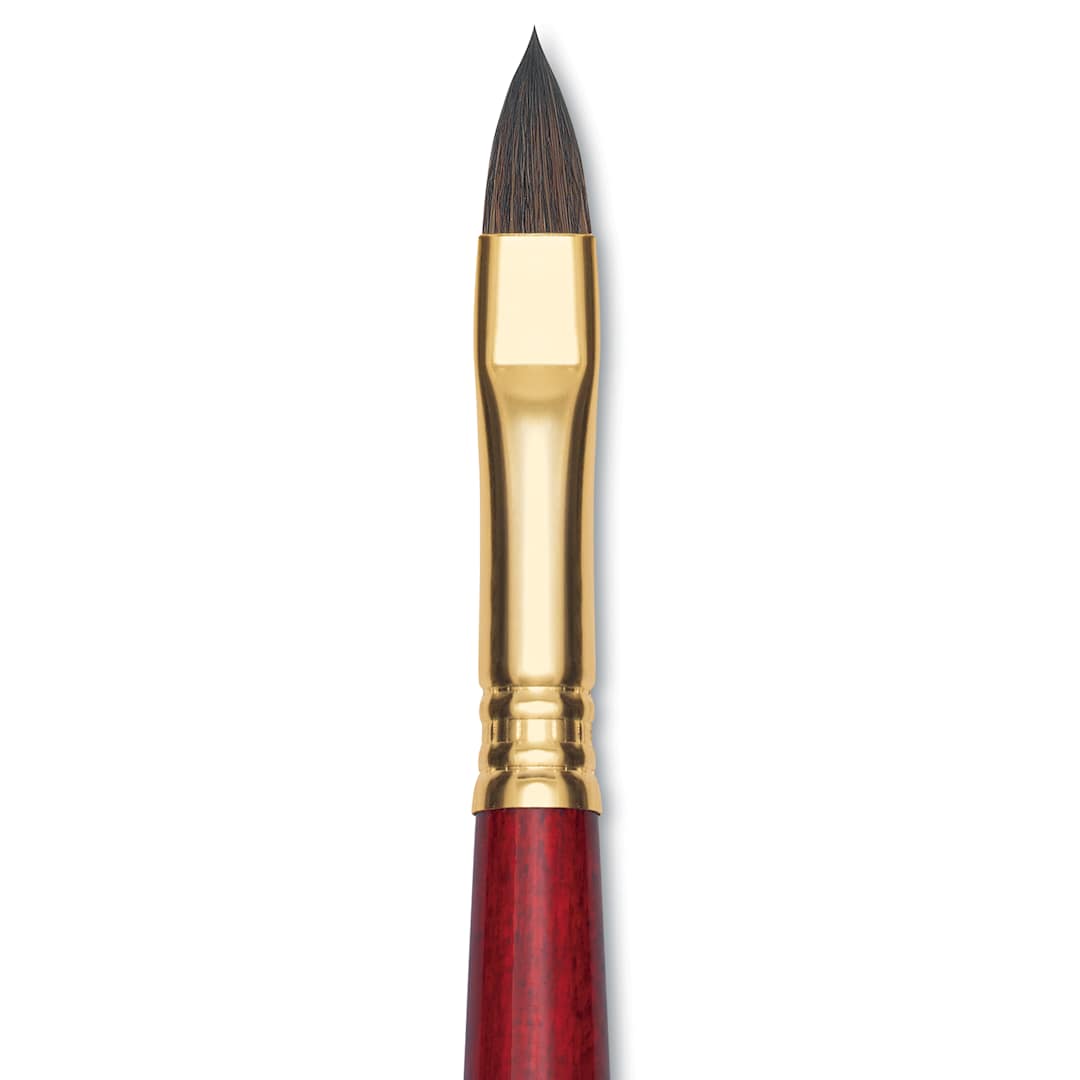 Open in modal - Blick Master Synthetic Kolinsky Brush - Short Handle, Filbert, Size 10, close-up