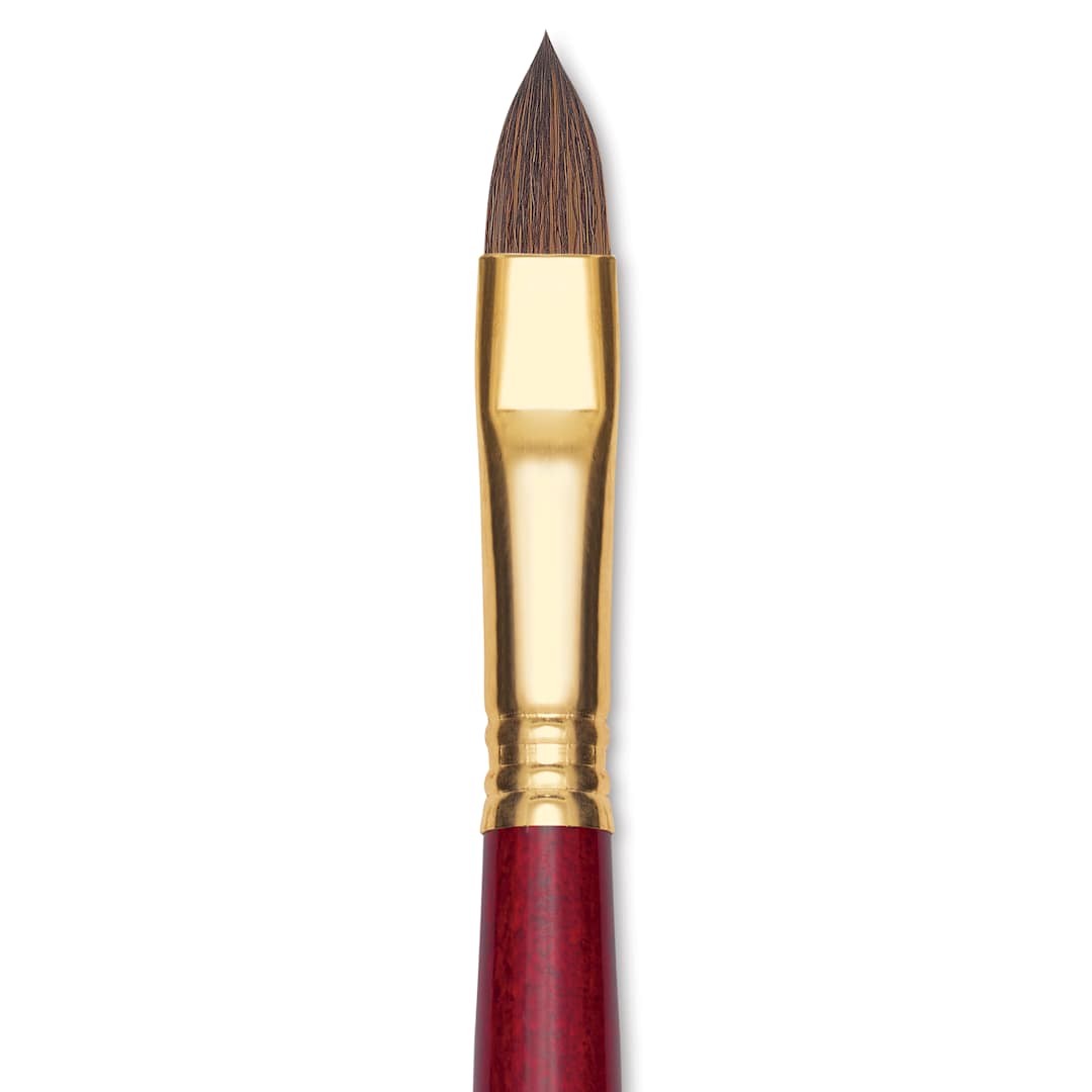 Open in modal - Blick Master Synthetic Kolinsky Brush - Short Handle, Filbert, Size 12, close-up