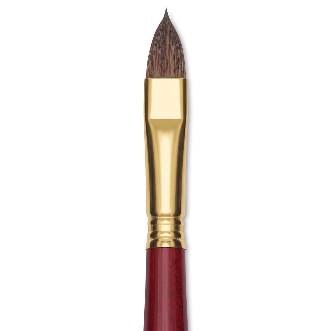 Open in modal - Blick Master Synthetic Kolinsky Brush - Short Handle, Filbert, Size 14, close-up