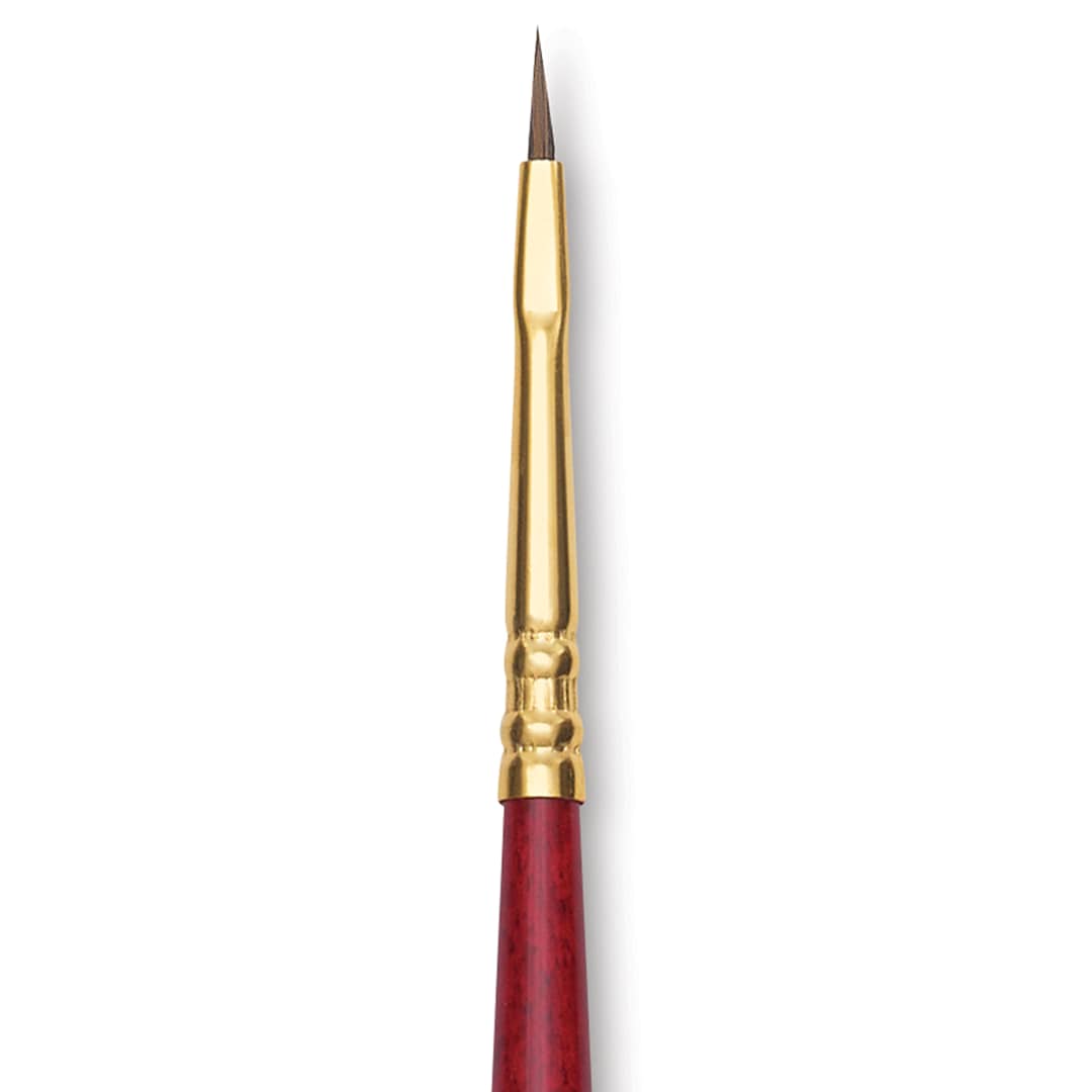 Open in modal - Blick Master Synthetic Kolinsky Brush - Long Handle, Filbert, Size 0, close-up
