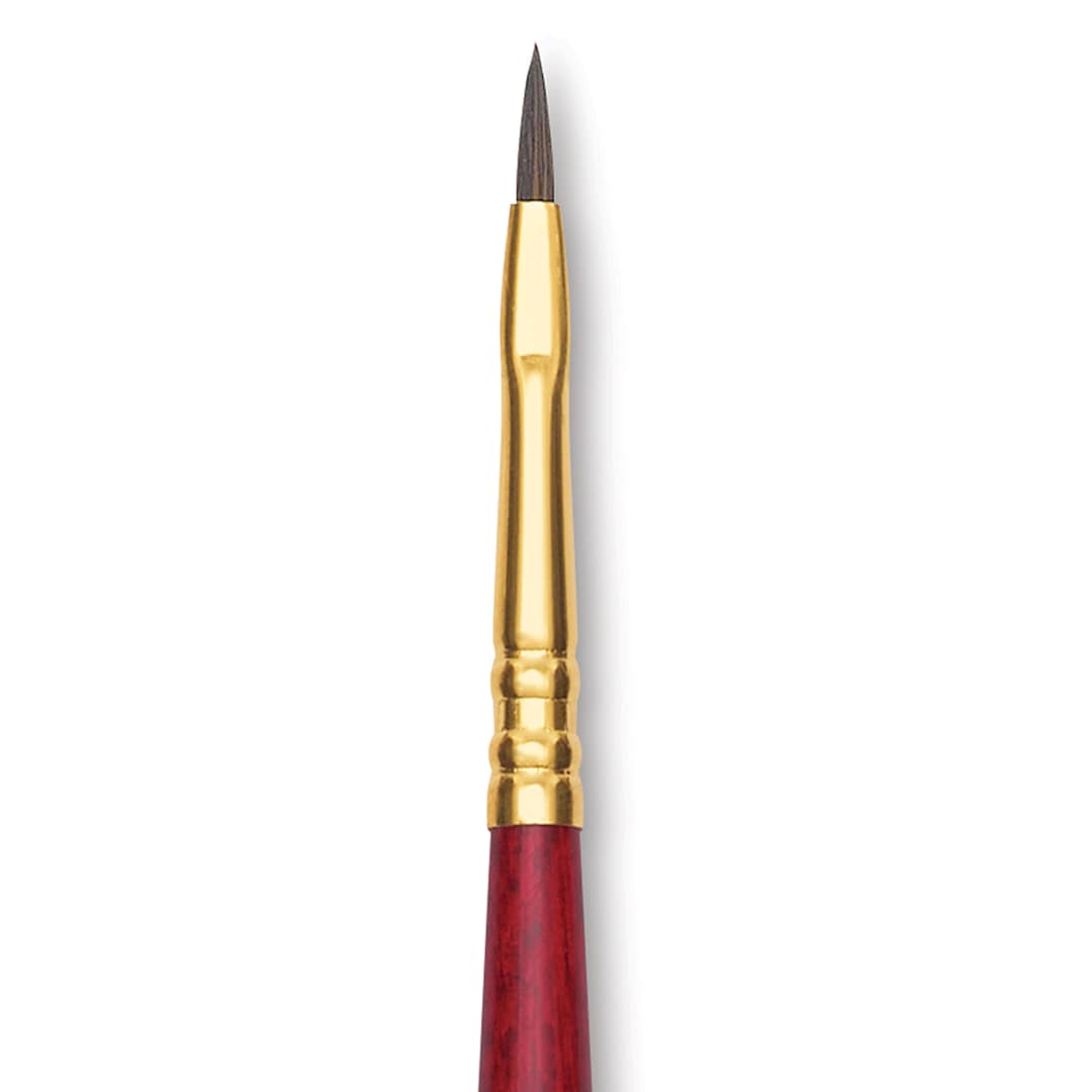 Open in modal - Blick Master Synthetic Kolinsky Brush - Long Handle, Filbert, Size 1, close-up