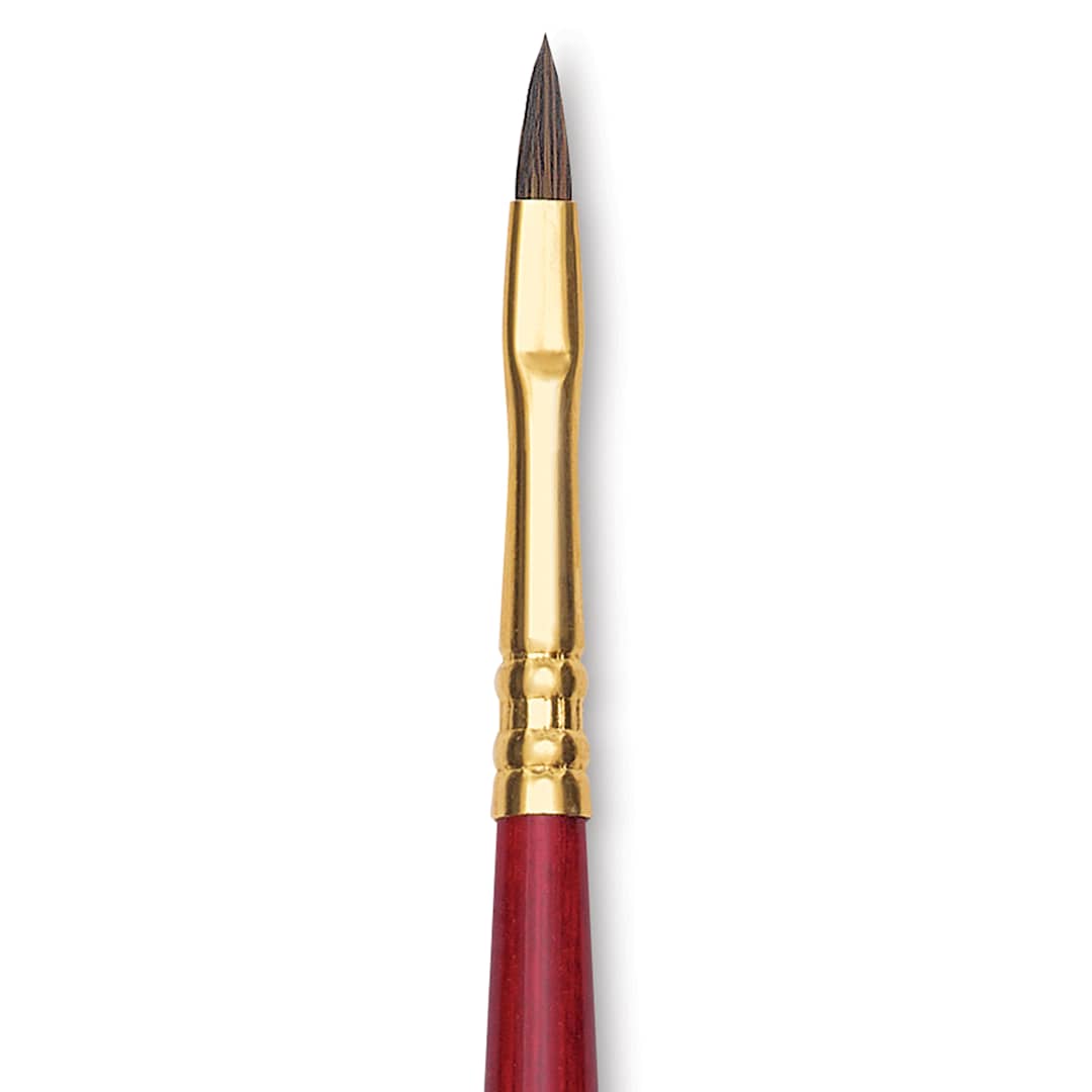 Open in modal - Blick Master Synthetic Kolinsky Brush - Long Handle, Filbert, Size 2, close-up