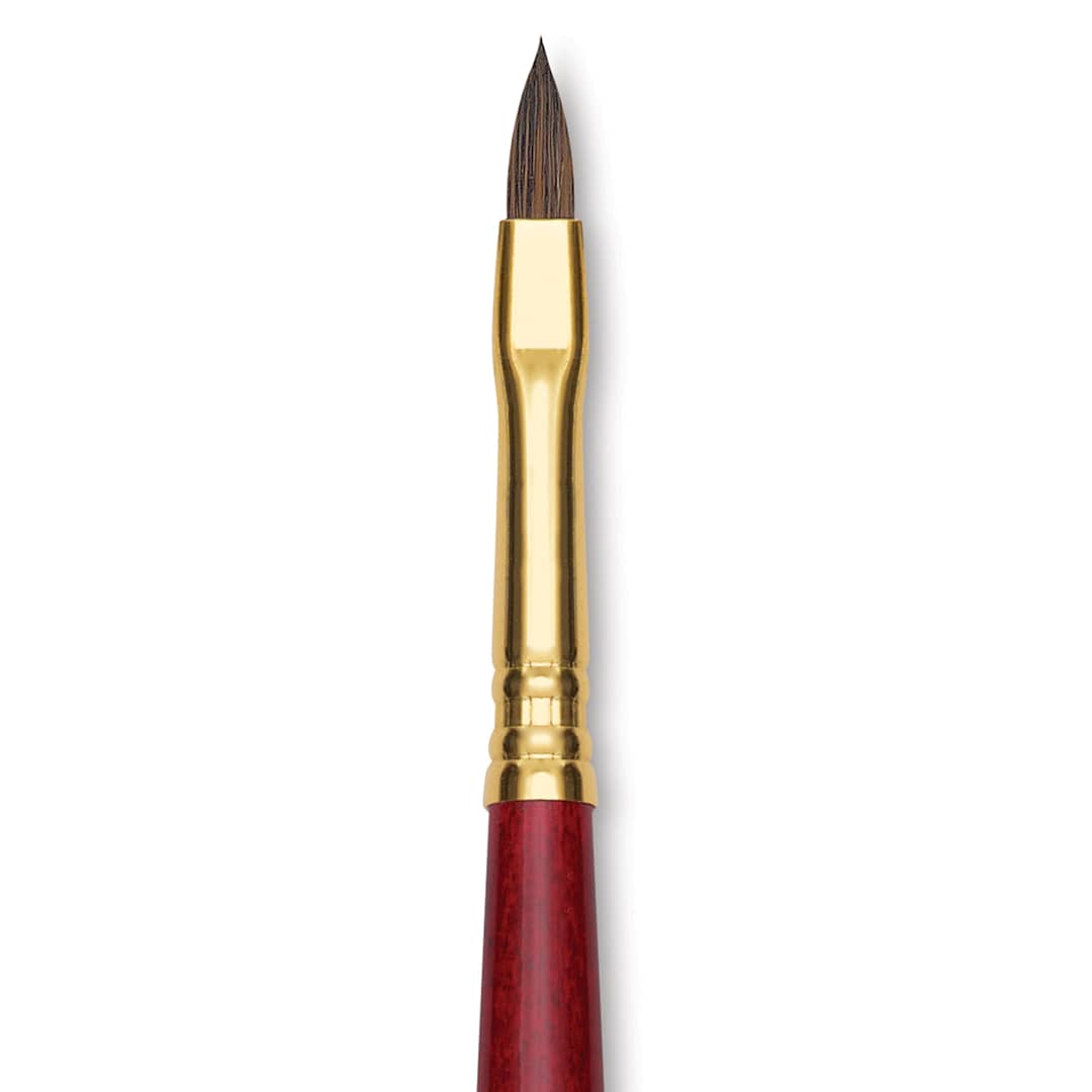 Open in modal - Blick Master Synthetic Kolinsky Brush - Long Handle, Filbert, Size 4, close-up