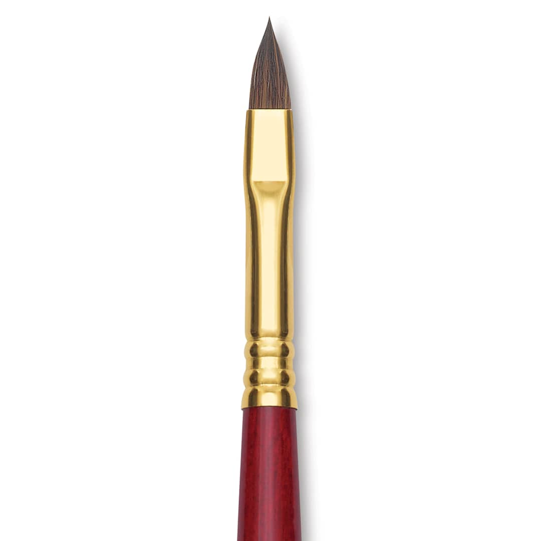 Open in modal - Blick Master Synthetic Kolinsky Brush - Long Handle, Filbert, Size 6, close-up