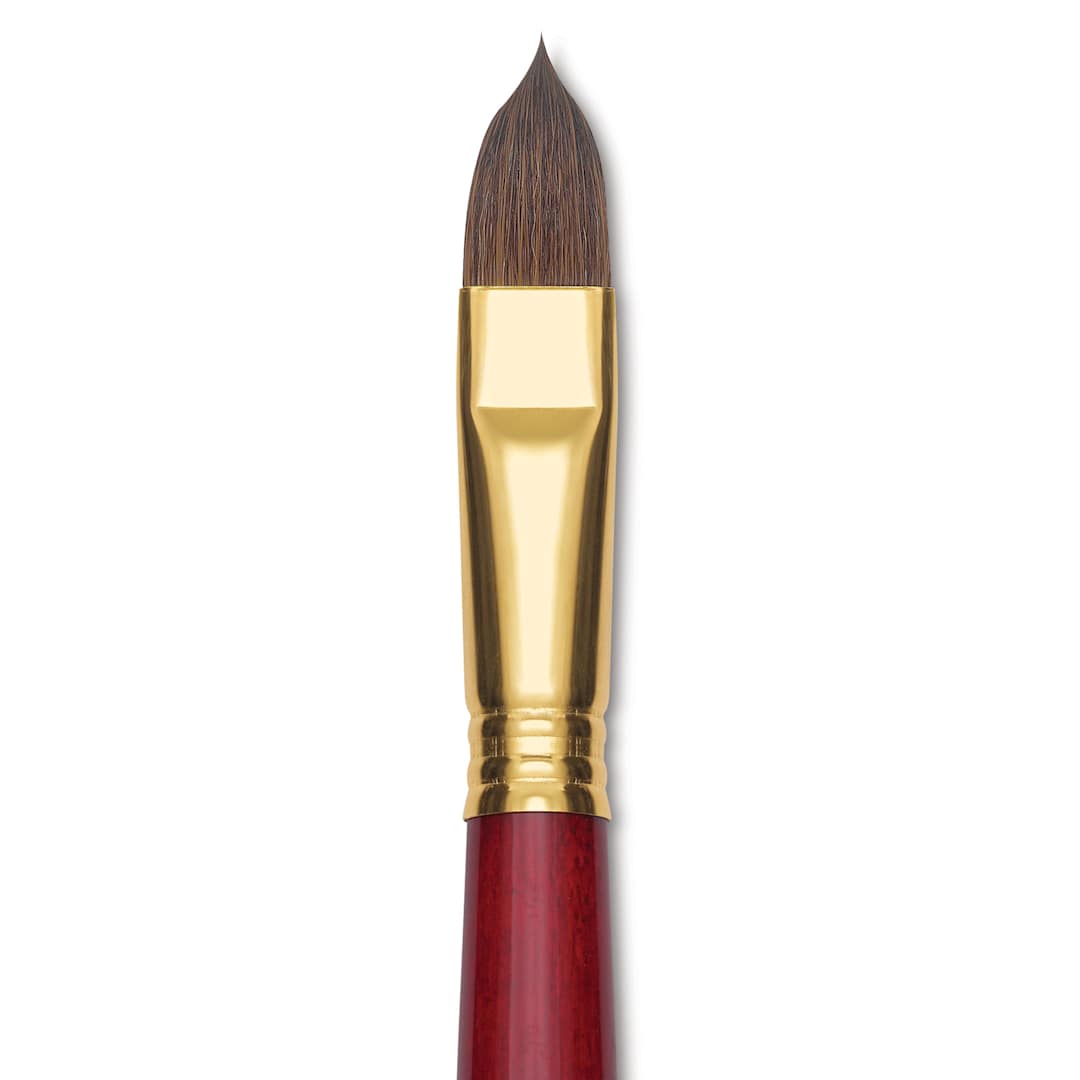 Open in modal - Blick Master Synthetic Kolinsky Brush - Long Handle, Filbert, Size 16, close-up