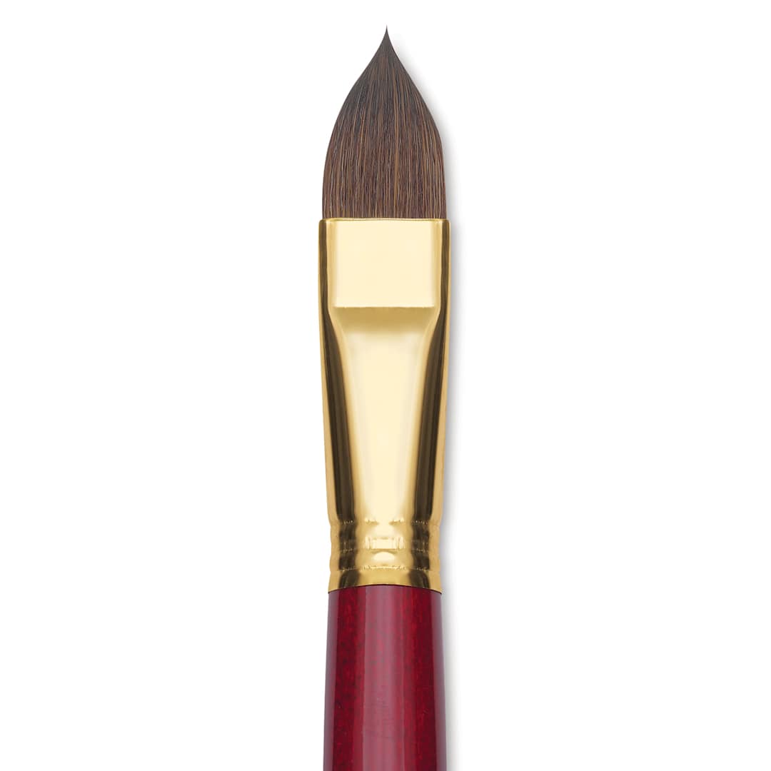 Open in modal - Blick Master Synthetic Kolinsky Brush - Long Handle, Filbert, Size 18, close-up