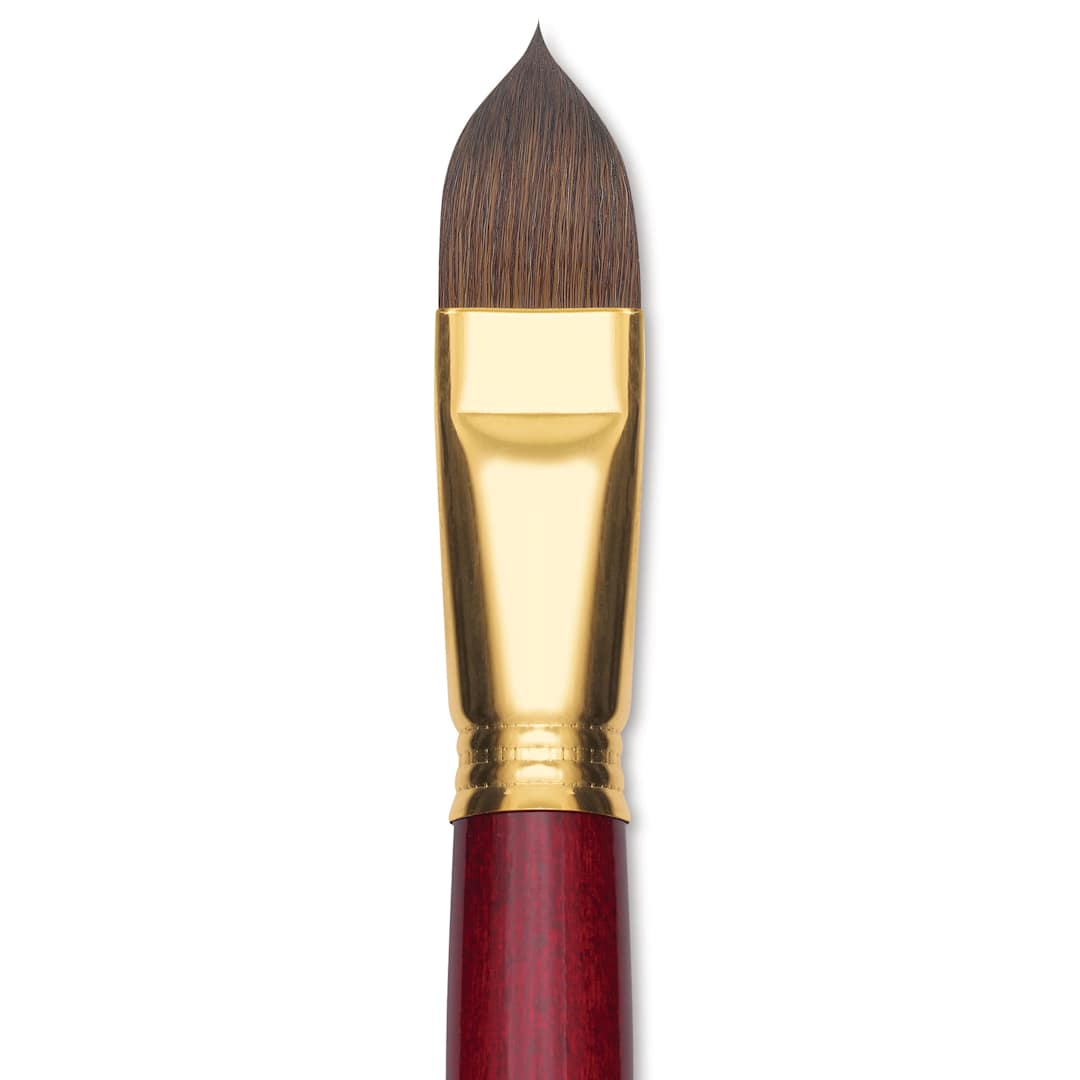 Open in modal - Blick Master Synthetic Kolinsky Brush - Long Handle, Filbert, Size 22, close-up