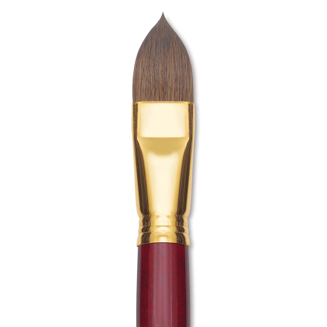 Open in modal - Blick Master Synthetic Kolinsky Brush - Long Handle, Filbert, Size 24, close-up