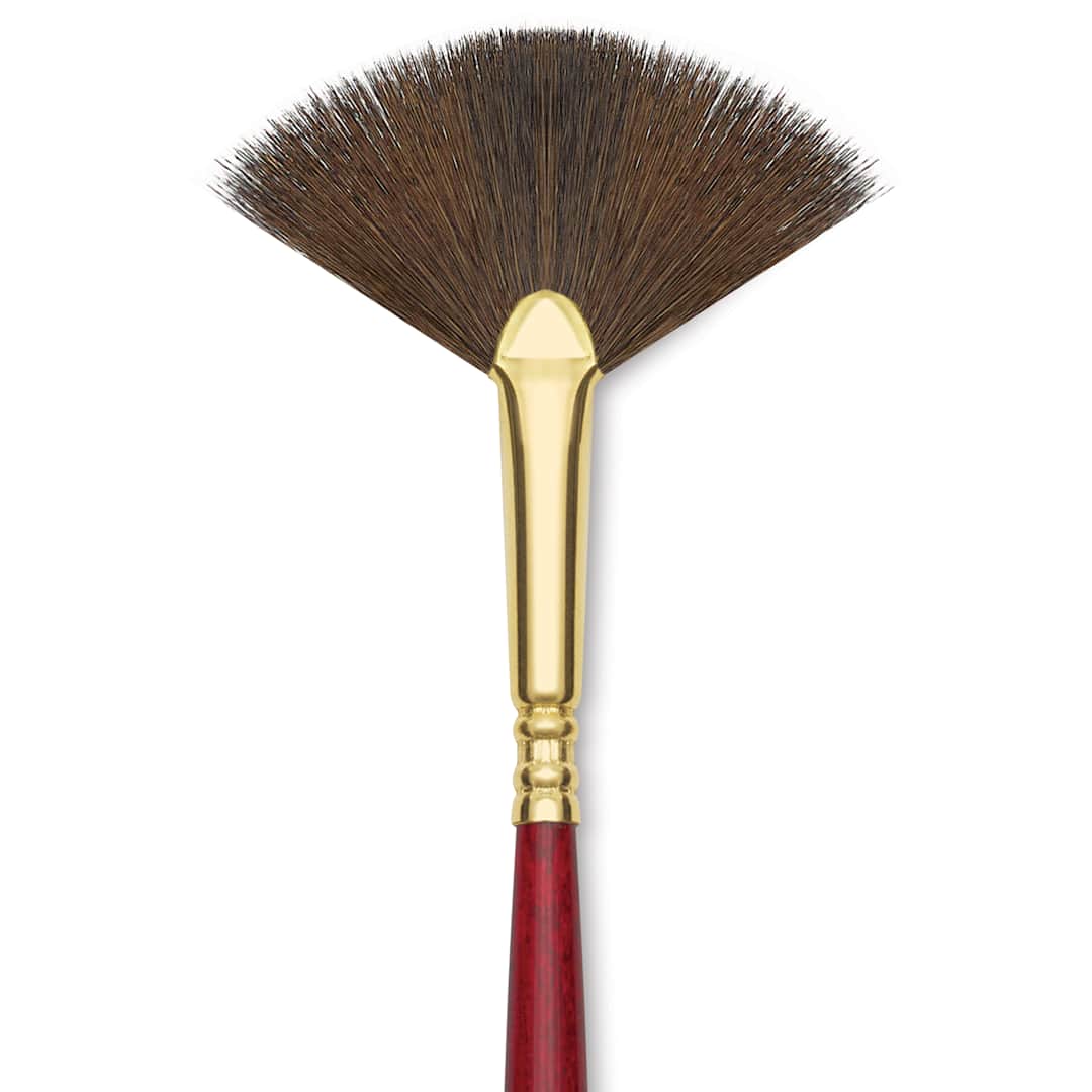 Open in modal - Blick Master Synthetic Kolinsky Brush - Long Handle, Fan, Size 2, close-up