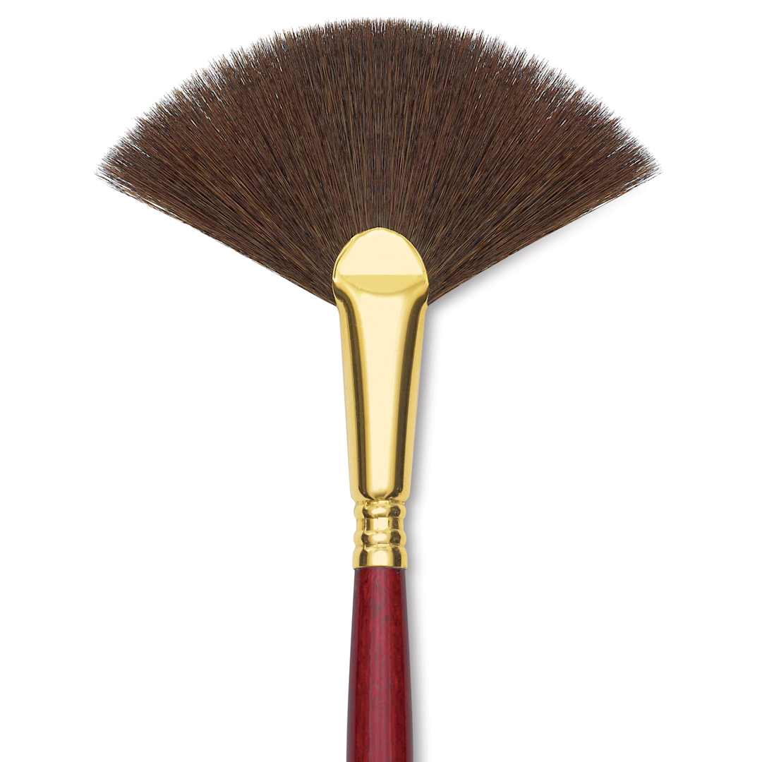 Open in modal - Blick Master Synthetic Kolinsky Brush - Long Handle, Fan, Size 6, close-up