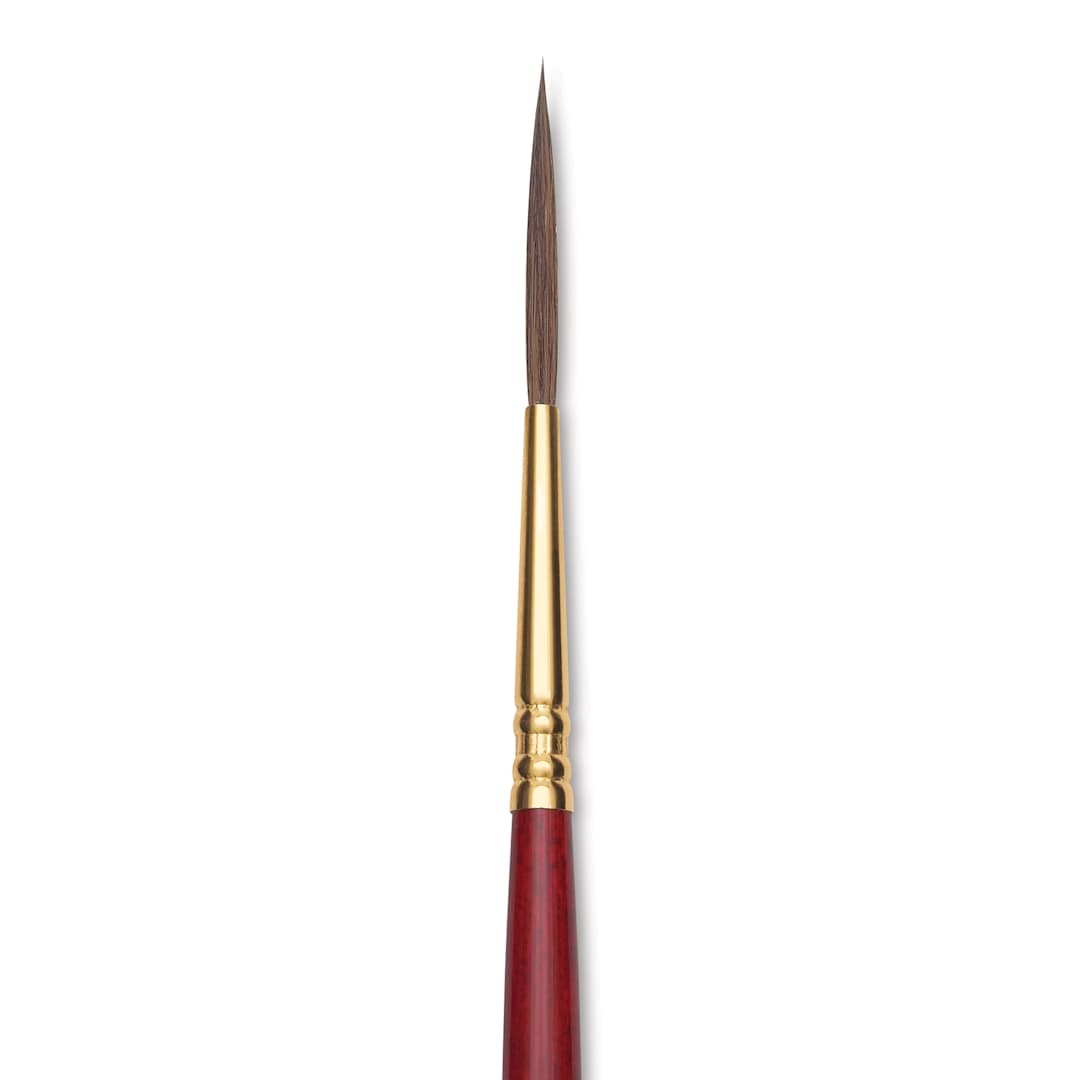 Open in modal - Blick Master Synthetic Kolinsky Brush - Short Handle, Rigger, Size 2, close-up