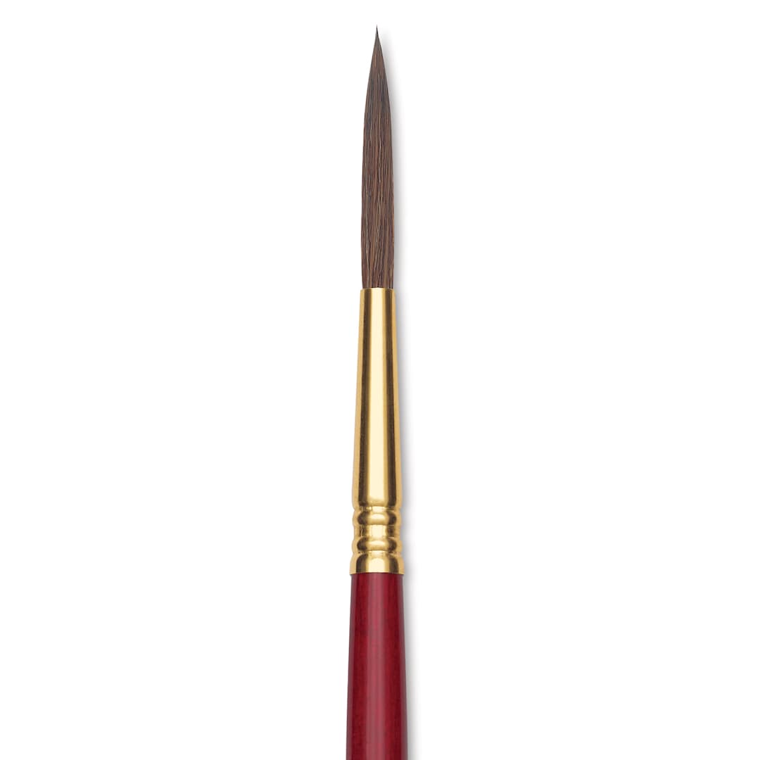Open in modal - Blick Master Synthetic Kolinsky Brush - Short Handle, Rigger, Size 6, close-up