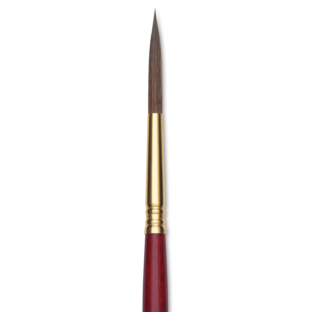 Open in modal - Blick Master Synthetic Kolinsky Brush - Short Handle, Rigger, Size 8, close-up
