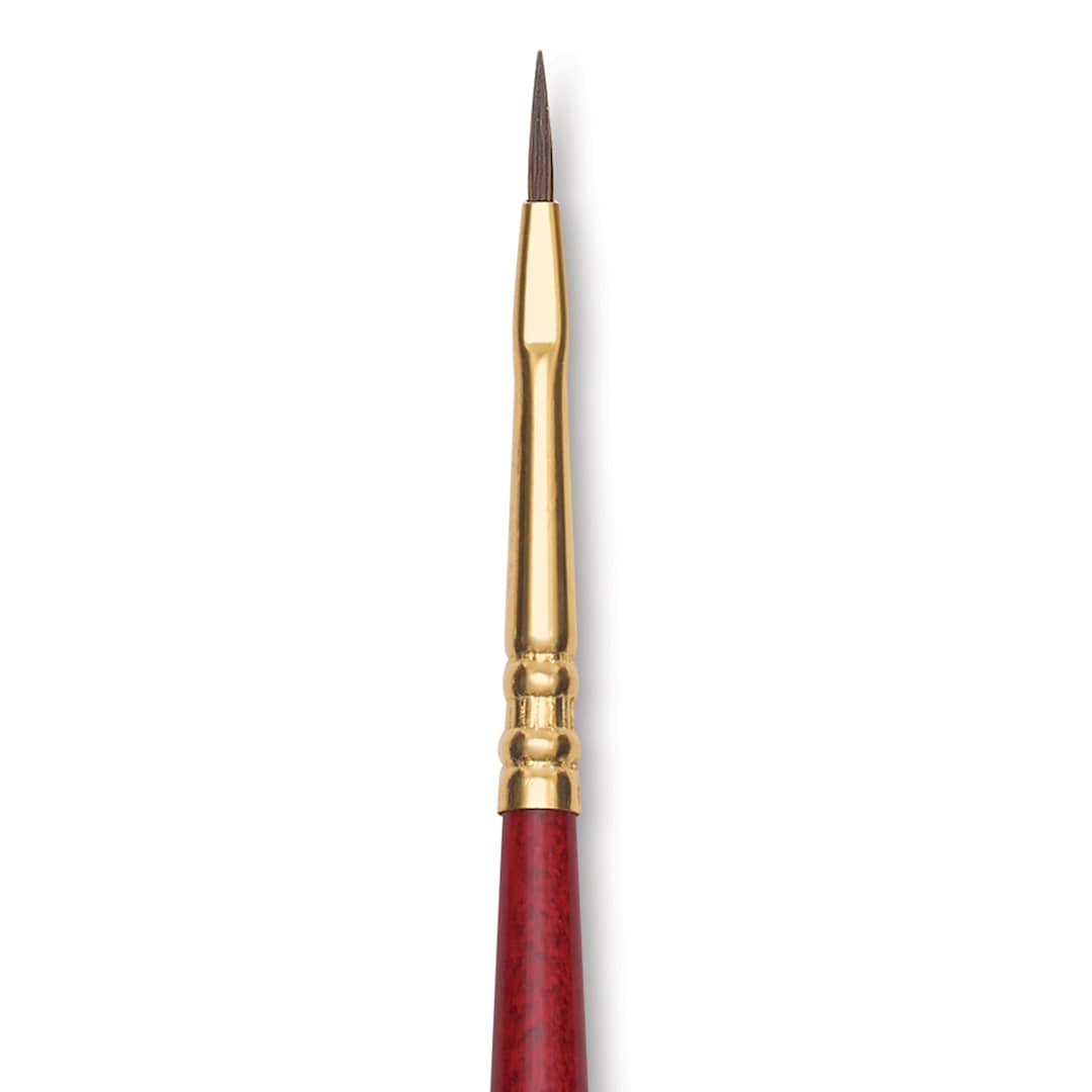 Open in modal - Blick Master Synthetic Kolinsky Brush - Long Handle, Flat, Size 0, close-up