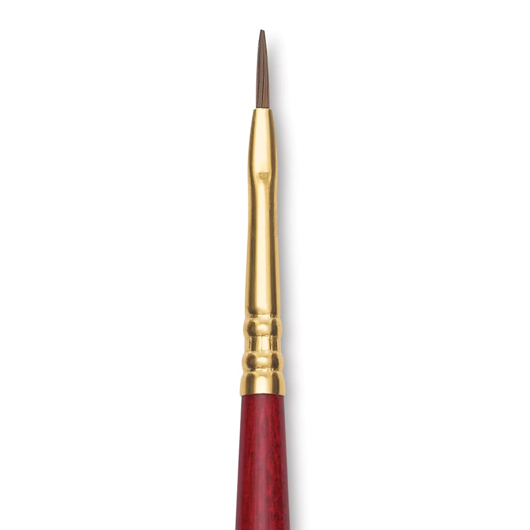 Open in modal - Blick Master Synthetic Kolinsky Brush - Long Handle, Flat, Size 1, close-up
