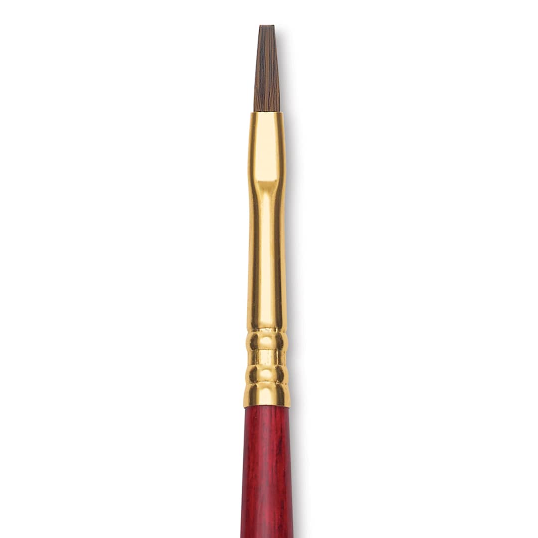 Open in modal - Blick Master Synthetic Kolinsky Brush - Long Handle, Flat, Size 2, close-up