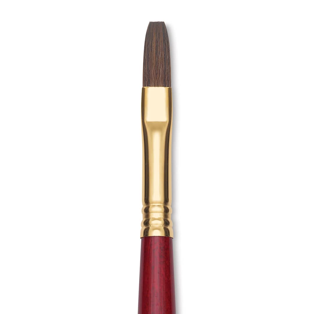 Open in modal - Blick Master Synthetic Kolinsky Brush - Long Handle, Flat, Size 10, close-up