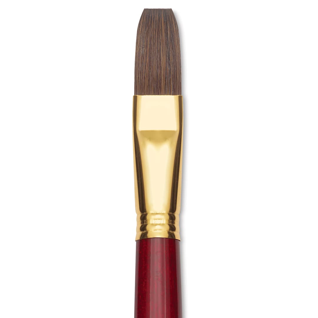 Open in modal - Blick Master Synthetic Kolinsky Brush - Long Handle, Flat, Size 18, close-up