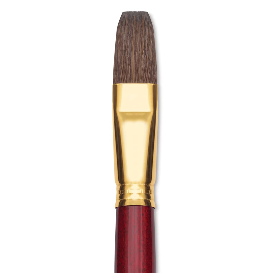 Open in modal - Blick Master Synthetic Kolinsky Brush - Long Handle, Flat, Size 20, close-up