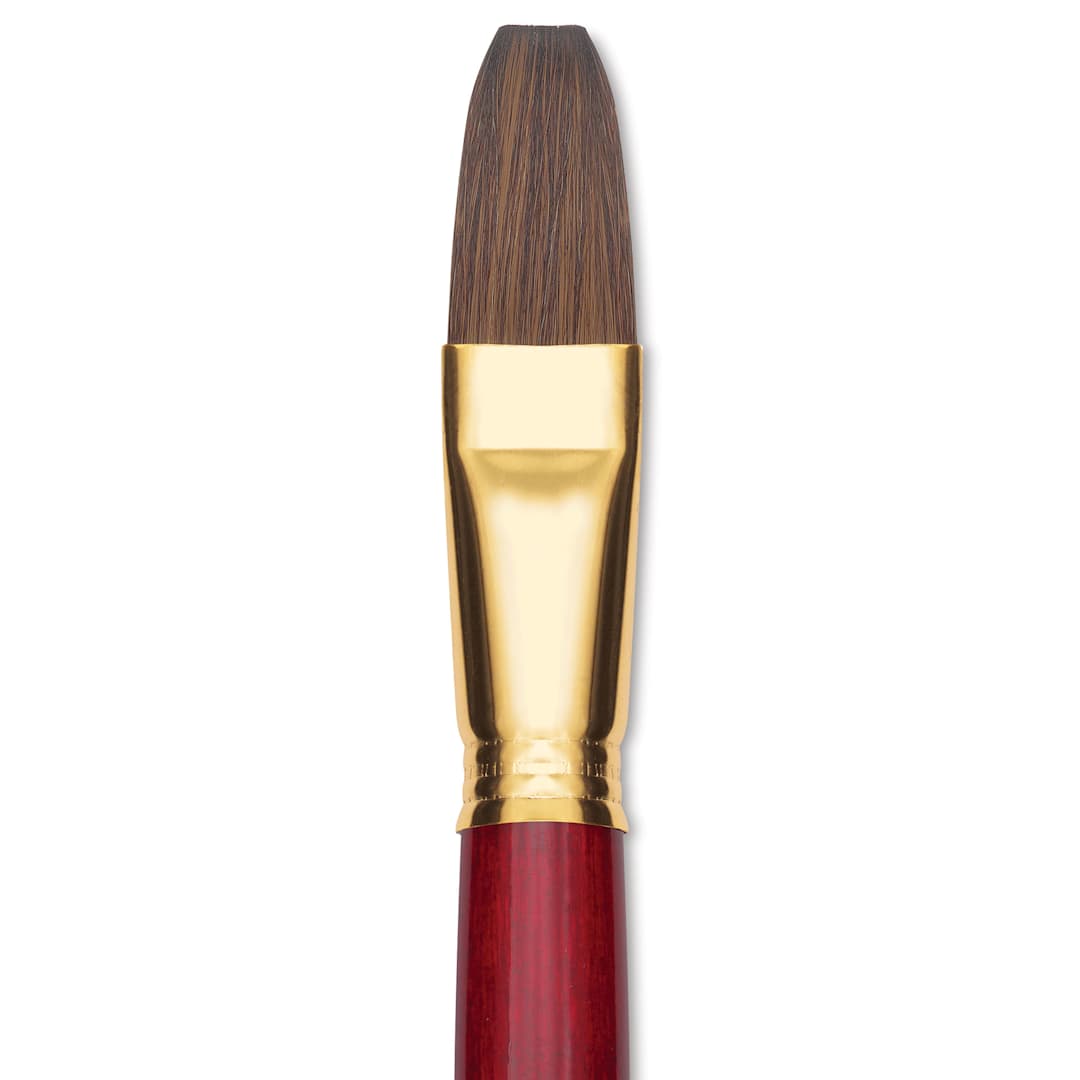 Open in modal - Blick Master Synthetic Kolinsky Brush - Long Handle, Flat, Size 22, close-up