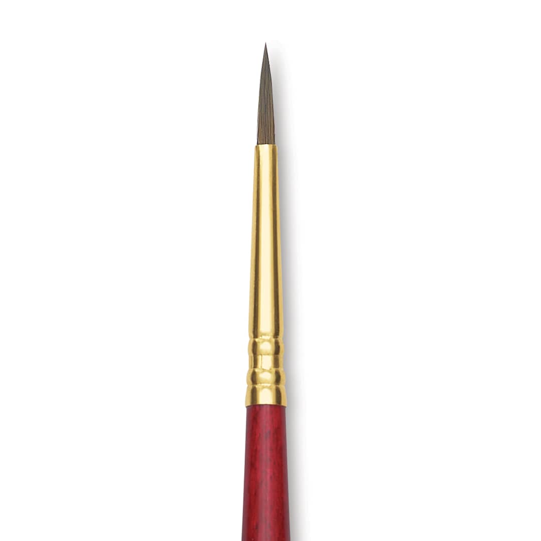 Open in modal - Blick Master Synthetic Kolinsky Brush - Long Handle, Round, Size 2, close-up
