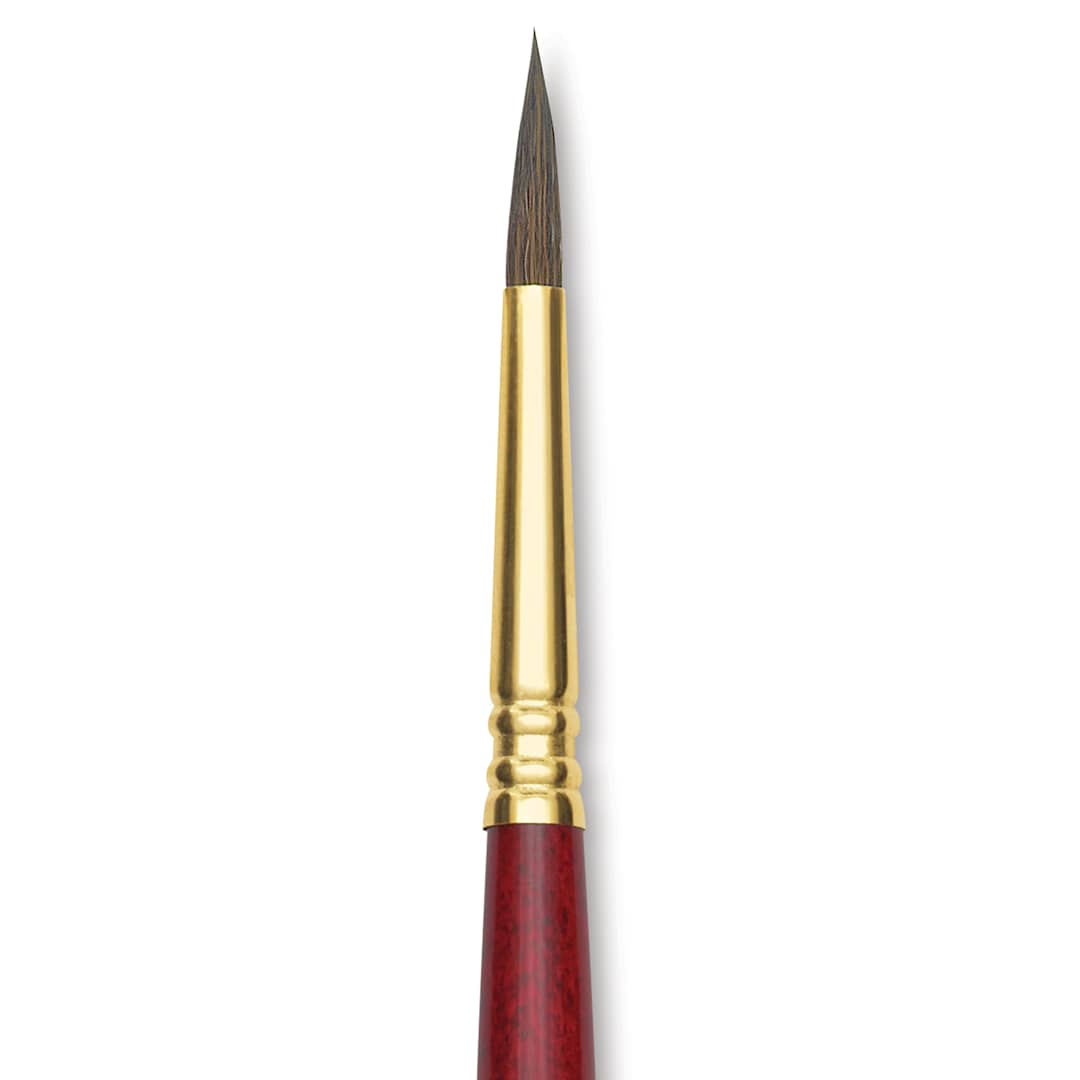 Open in modal - Blick Master Synthetic Kolinsky Brush - Long Handle, Round, Size 6, close-up