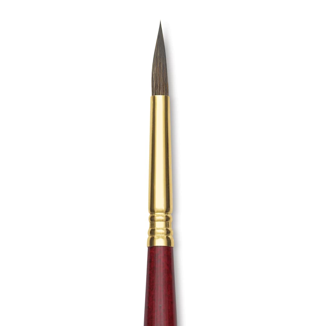 Open in modal - Blick Master Synthetic Kolinsky Brush - Long Handle, Round, Size 8, close-up