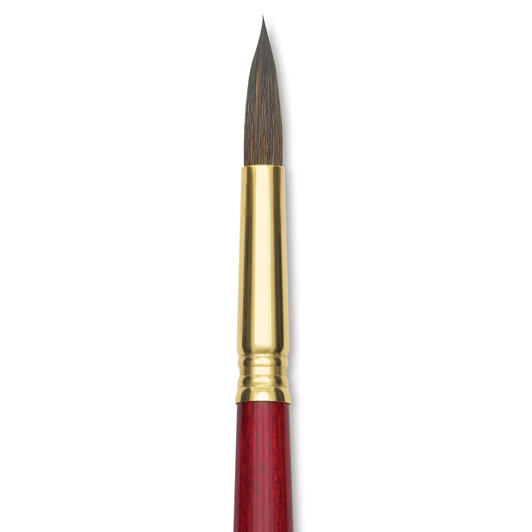 Open in modal - Blick Master Synthetic Kolinsky Brush - Long Handle, Round, Size 12, close-up