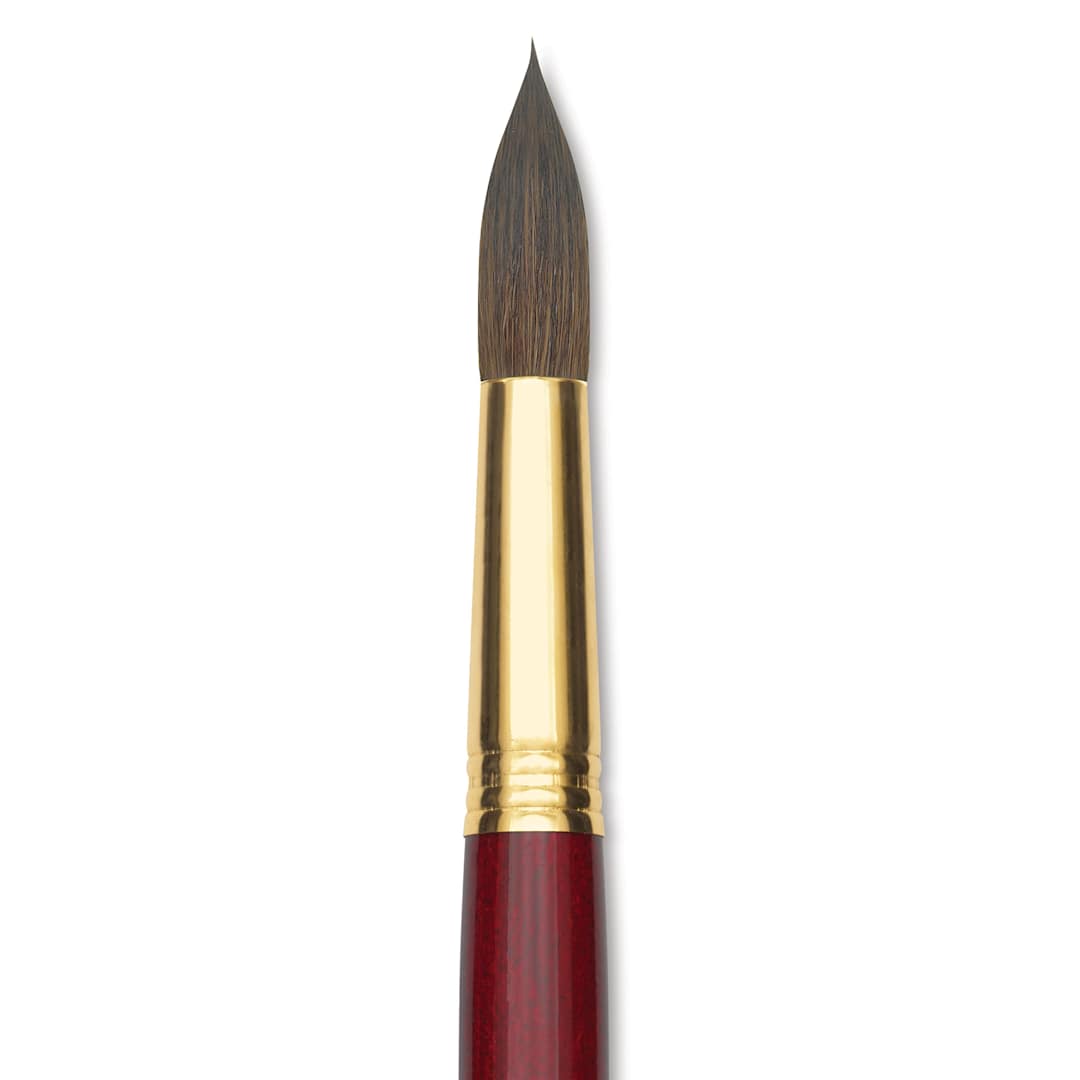 Open in modal - Blick Master Synthetic Kolinsky Brush - Long Handle, Round, Size 18, close-up