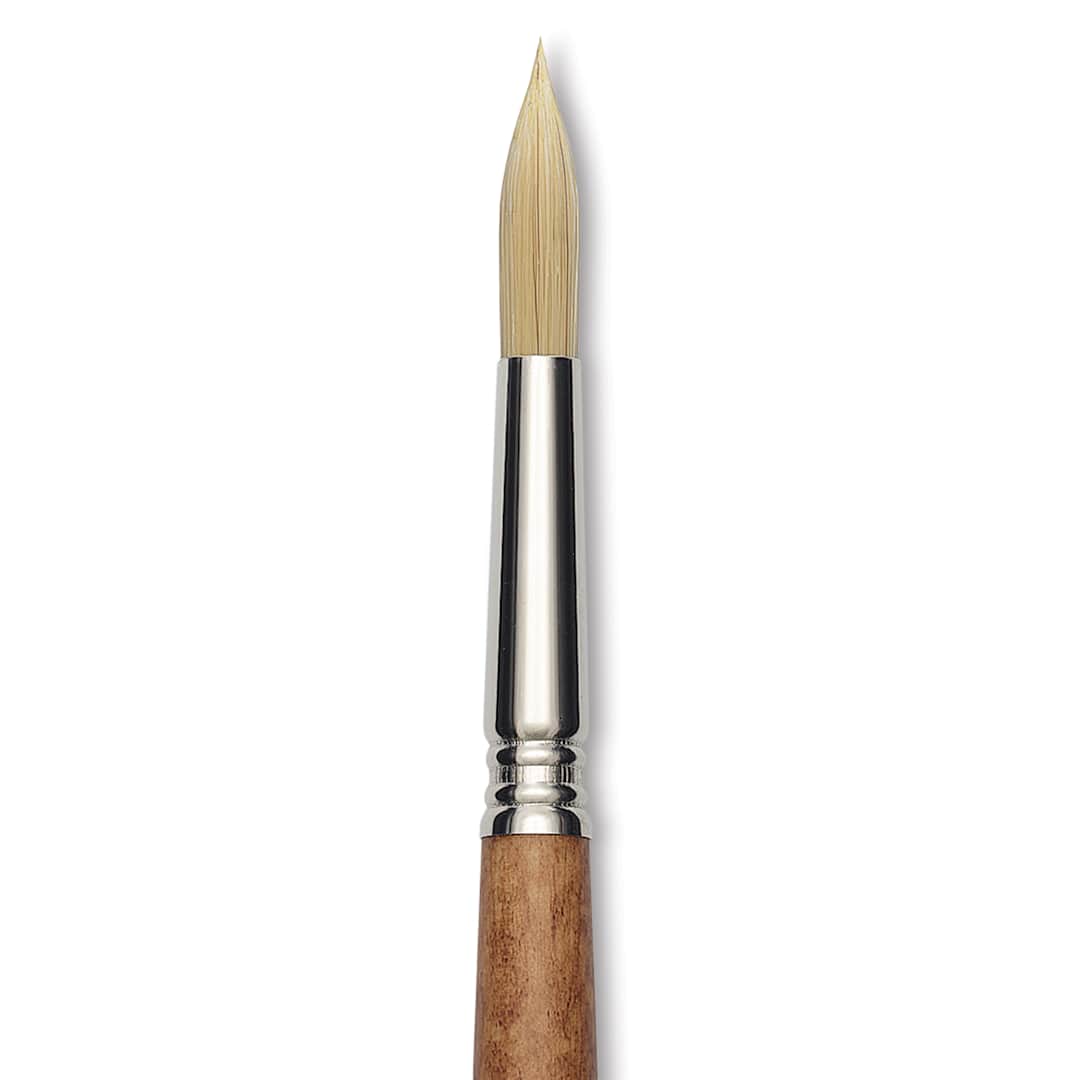 Open in modal - Escoda Futura Synthetic Bristle Brush - Series 5400, Round, Size 12, Long Handle, close-up