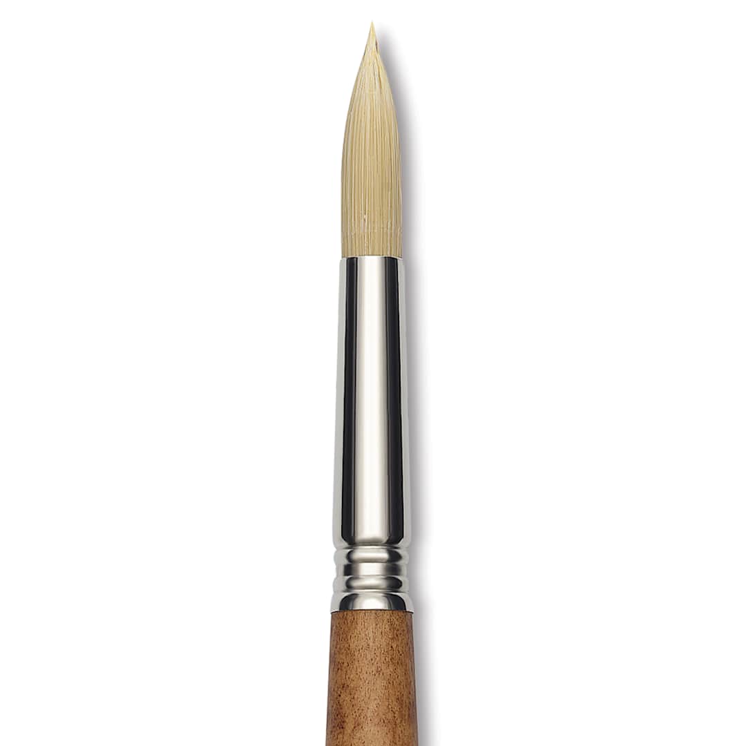 Open in modal - Escoda Futura Synthetic Bristle Brush - Series 5400, Round, Size 14, Long Handle, close-up