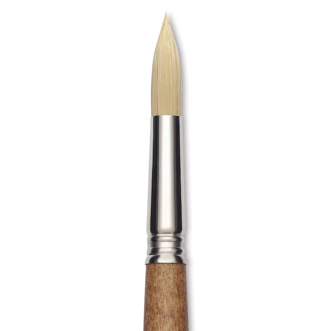Open in modal - Escoda Futura Synthetic Bristle Brush - Series 5400, Round, Size 16, Long Handle, close-up
