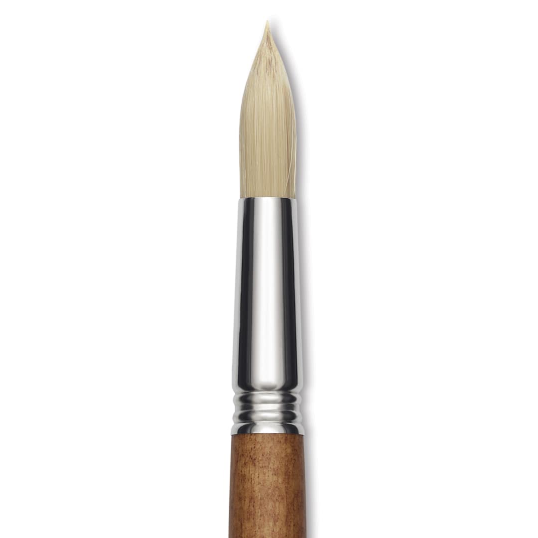 Open in modal - Escoda Futura Synthetic Bristle Brush - Series 5400, Round, Size 18, Long Handle, close-up