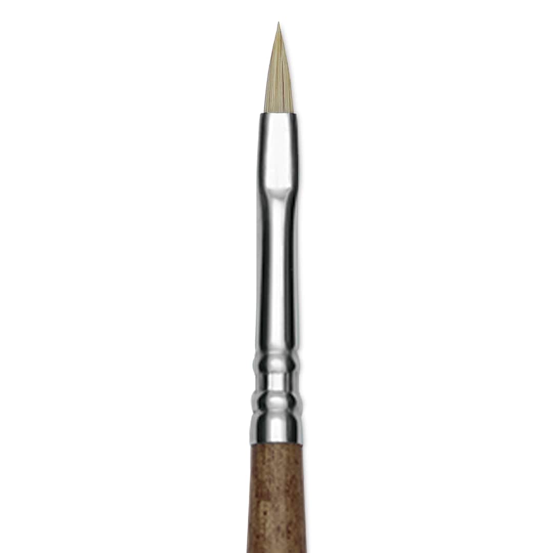 Open in modal - Escoda Futura Synthetic Bristle Brush - Series 5410, Short Filbert, Size 2, Long Handle, close-up