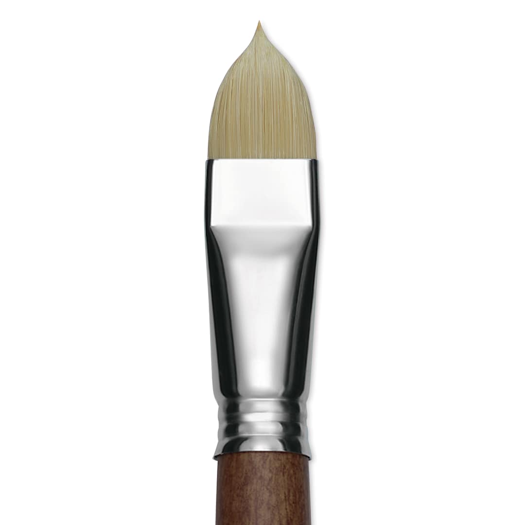 Open in modal - Escoda Futura Synthetic Bristle Brush - Series 5410, Short Filbert, Size 20, Long Handle, close-up