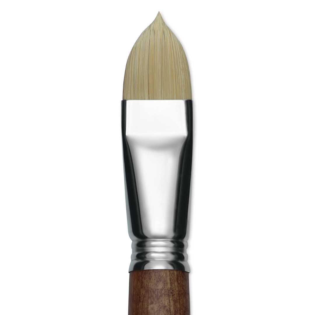 Open in modal - Escoda Futura Synthetic Bristle Brush - Series 5410, Short Filbert, Size 22, Long Handle, close-up