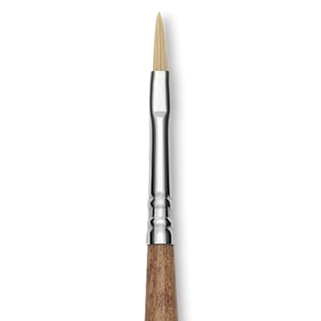 Open in modal - Escoda Futura Synthetic Bristle Brush - Series 5414, Filbert, Size 2, Long Handle, close-up