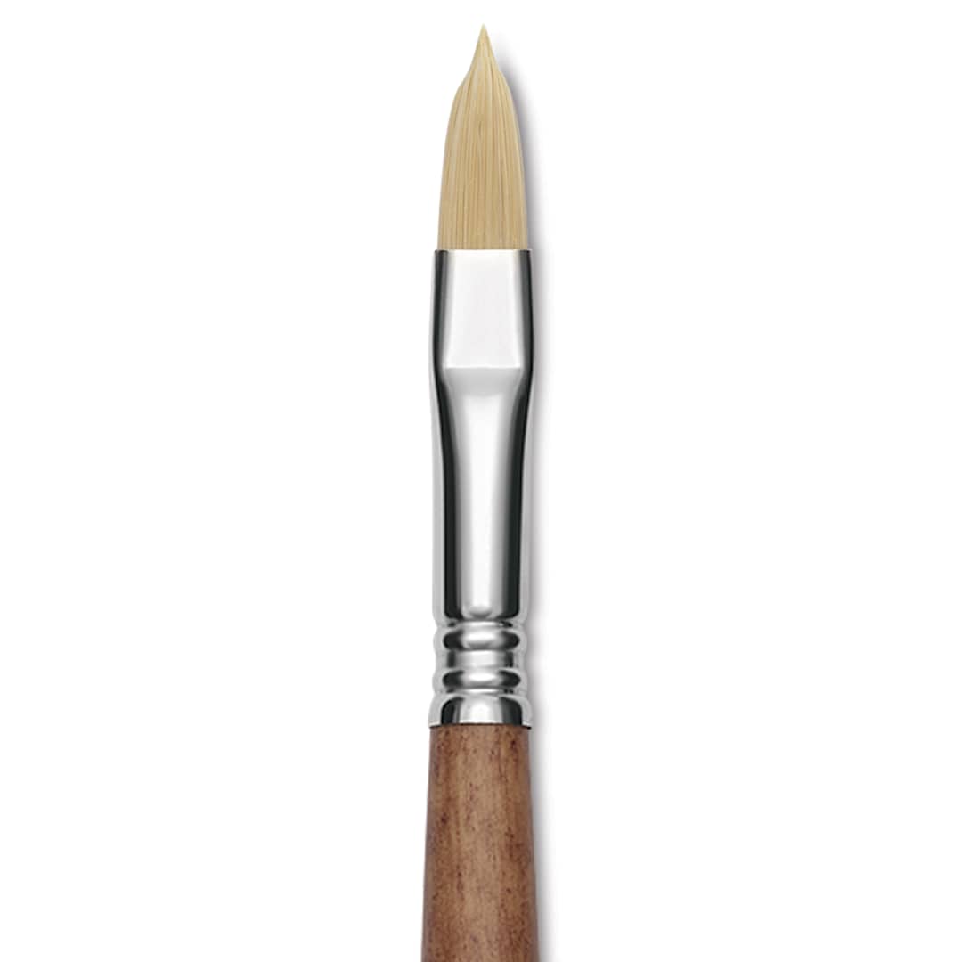 Open in modal - Escoda Futura Synthetic Bristle Brush - Series 5414, Filbert, Size 10, Long Handle, close-up