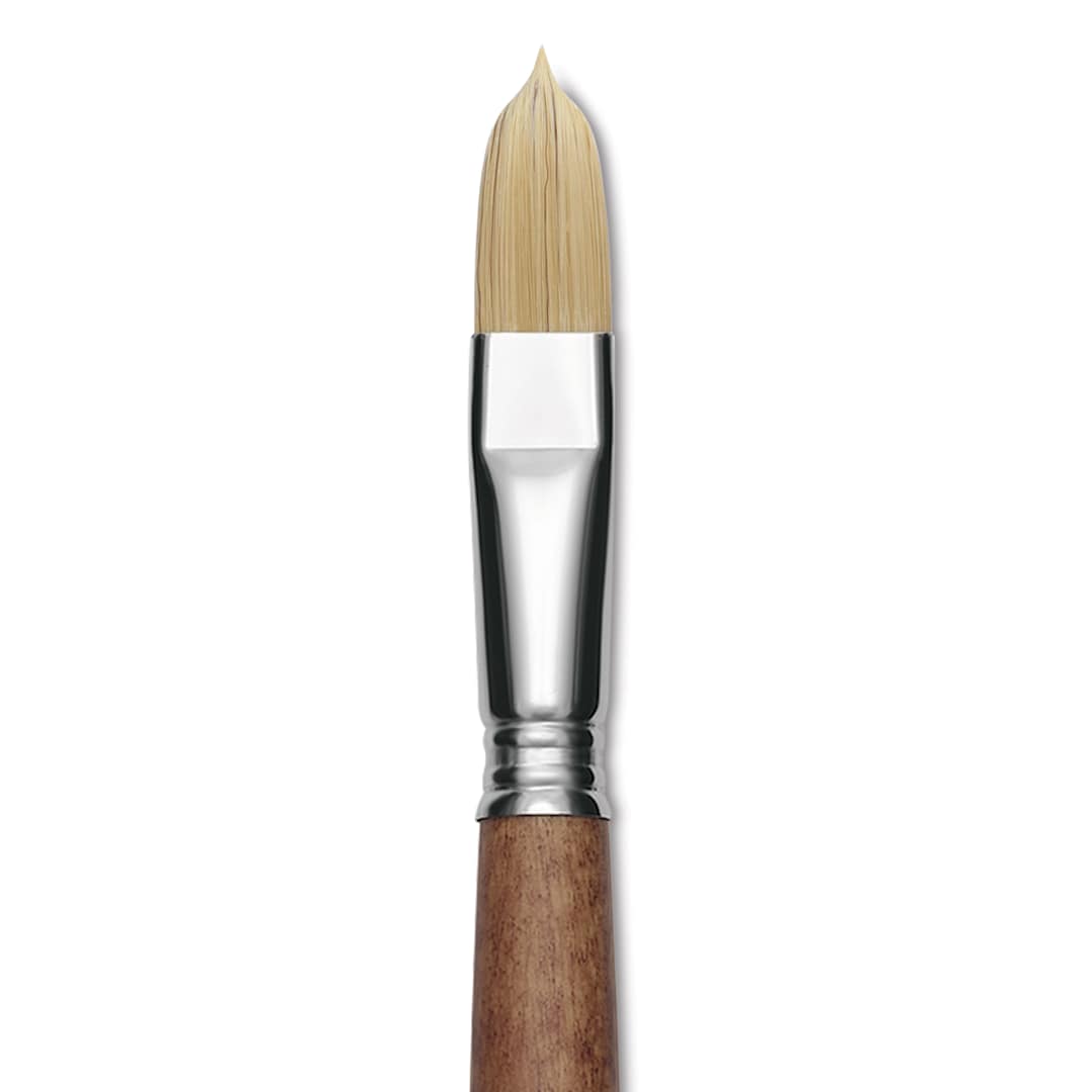 Open in modal - Escoda Futura Synthetic Bristle Brush - Series 5414, Filbert, Size 16, Long Handle, close-up