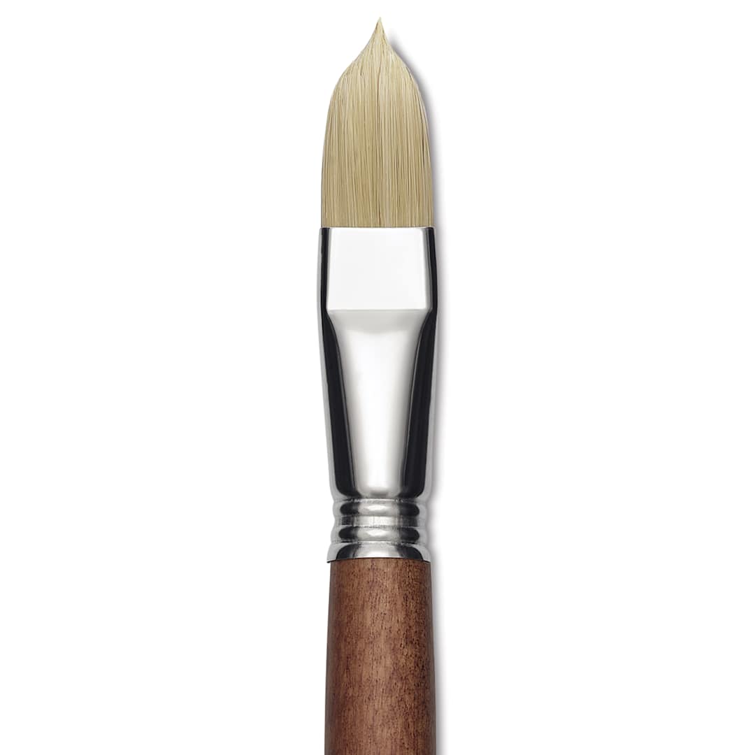 Open in modal - Escoda Futura Synthetic Bristle Brush - Series 5414, Filbert, Size 18, Long Handle, close-up