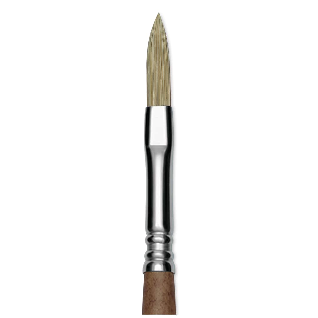 Open in modal - Escoda Futura Synthetic Bristle Brush - Series 5418, Long Filbert, Size 6, Long Handle, close-up