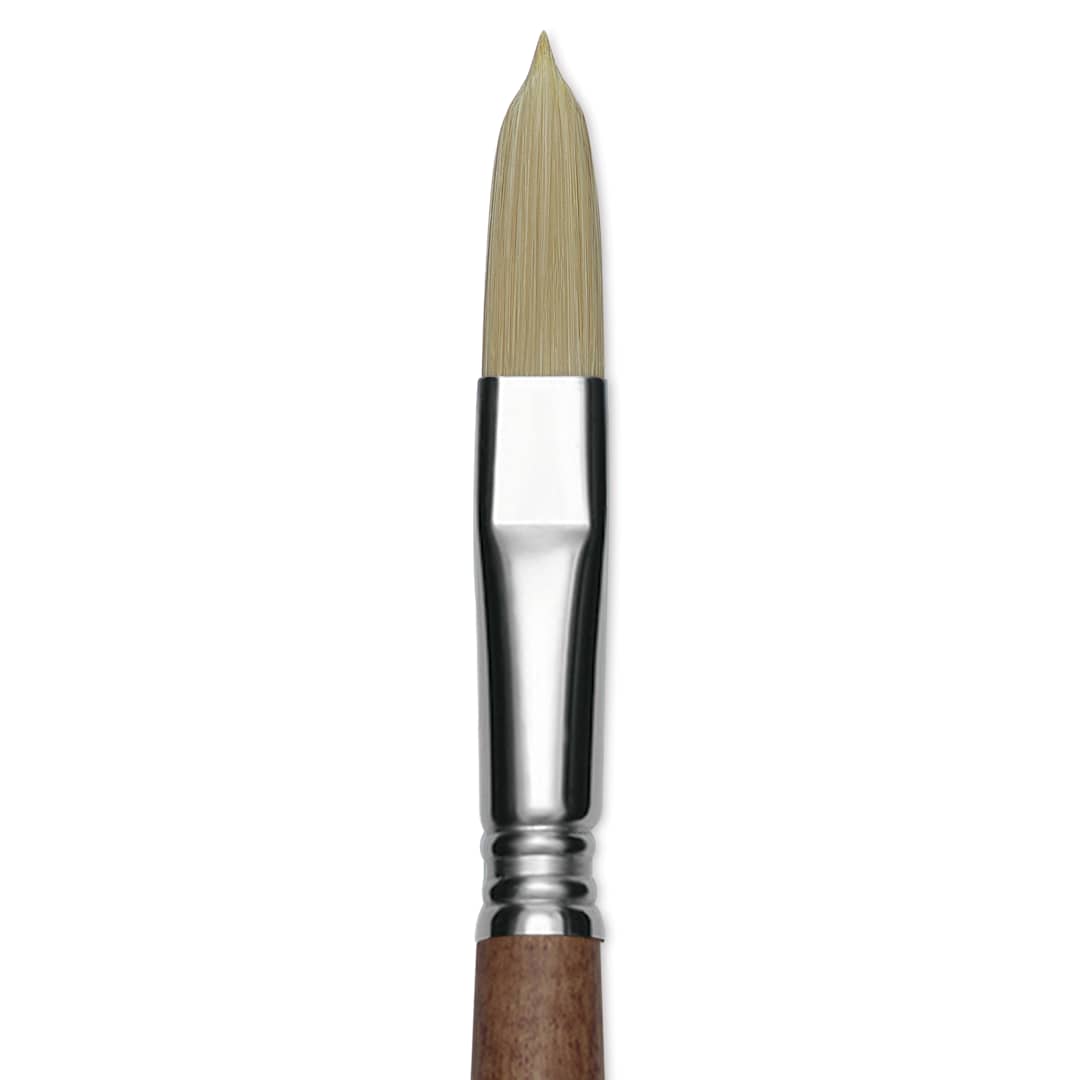 Open in modal - Escoda Futura Synthetic Bristle Brush - Series 5418, Long Filbert, Size 12, Long Handle, close-up