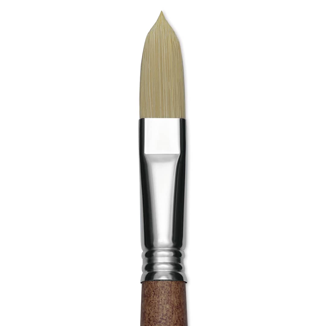 Open in modal - Escoda Futura Synthetic Bristle Brush - Series 5418, Long Filbert, Size 16, Long Handle, close-up